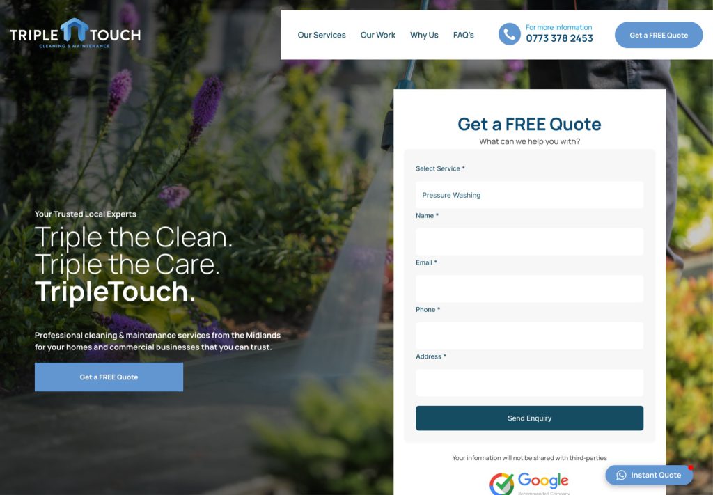 Triple Touch website, designed and built by Sketch Creative